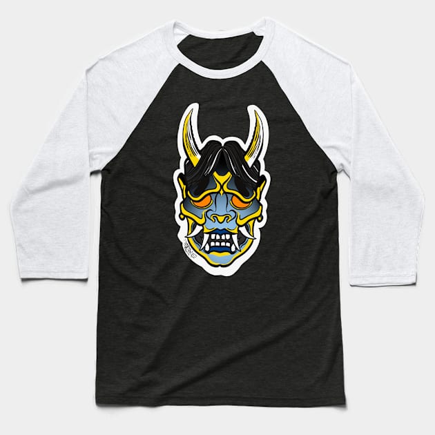 Oni demon slate gray Baseball T-Shirt by Maserpop